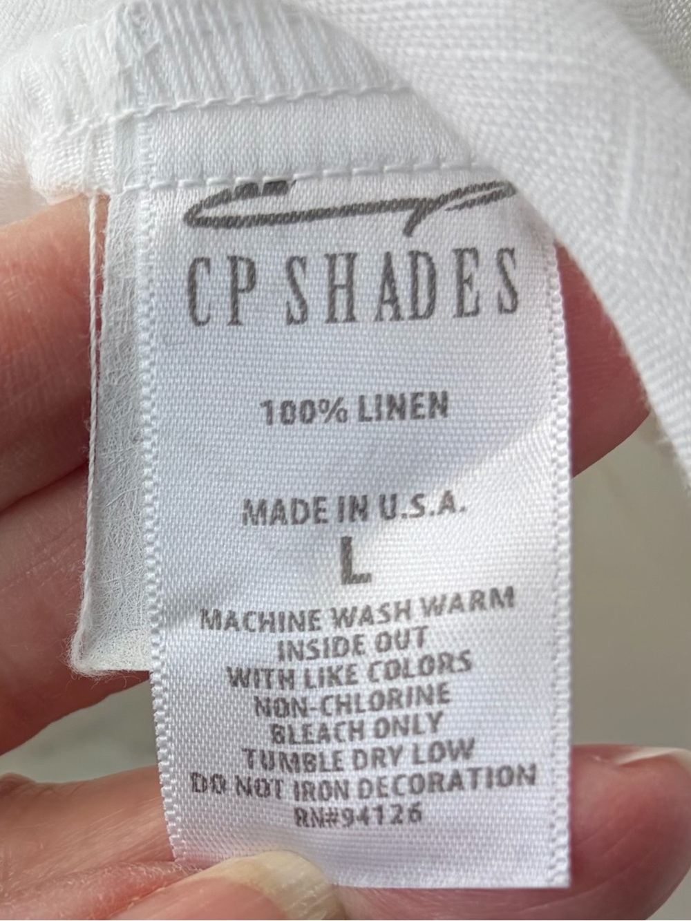 CP Shades White Embroidered Tunic/Dress Roll Sleeves Preppy Coastal Resort Sz L - Picture 7 of 7